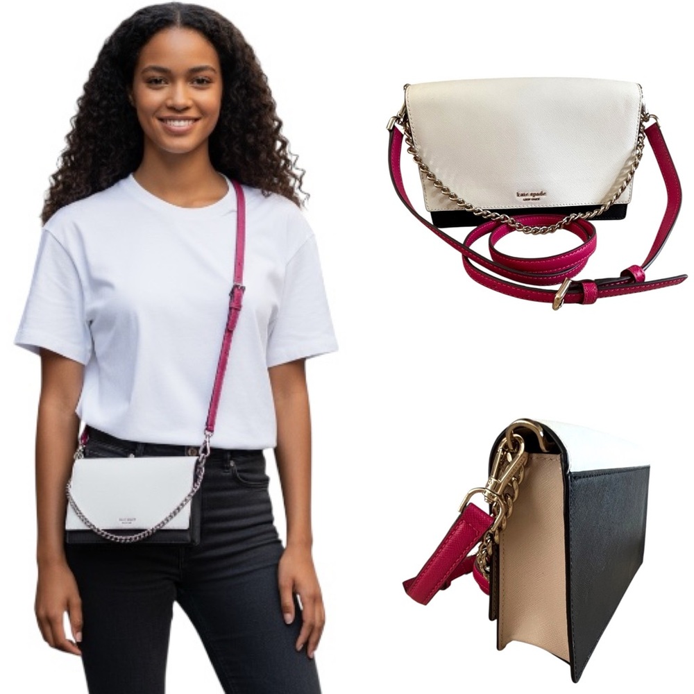 Kate Spade White and Pink Crossbody Bag